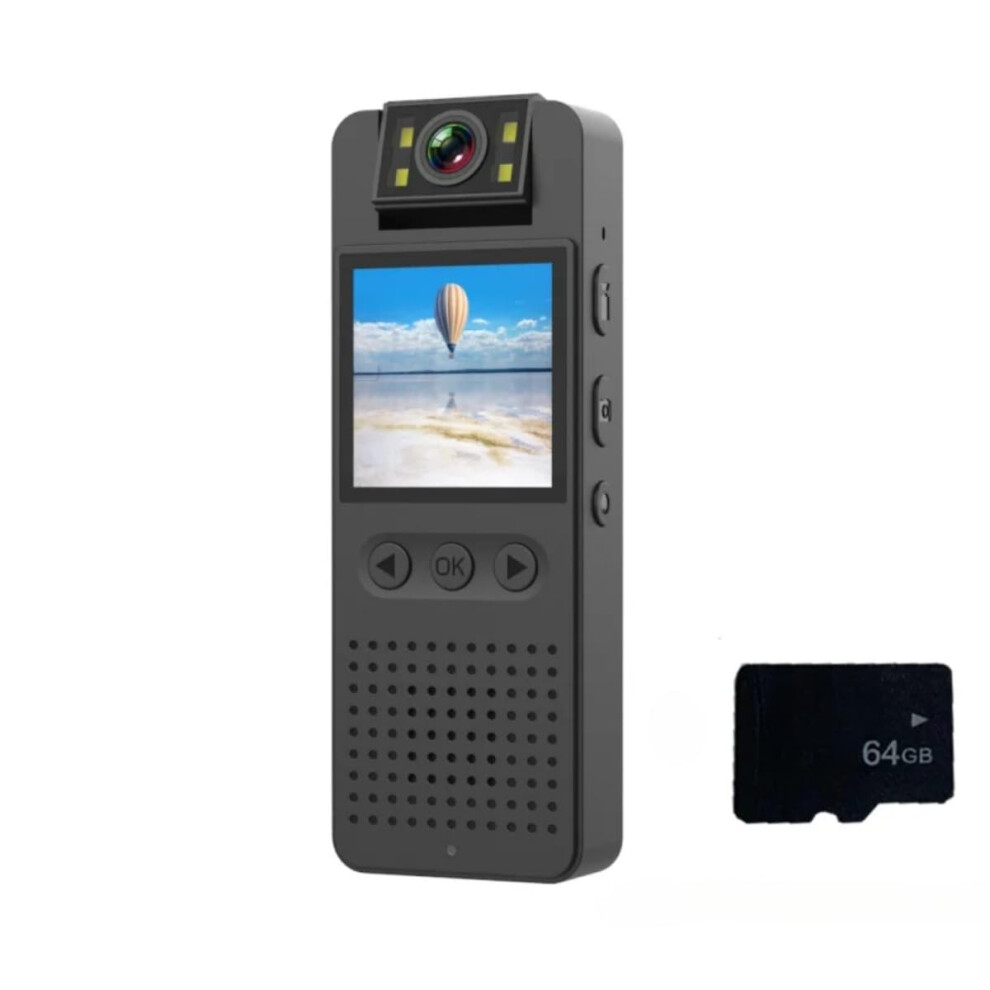1080P Body Camera With Night Vision, Wifi, 180 Rotating Lens, 64Gb, Long Battery Life For Police 9187378096420