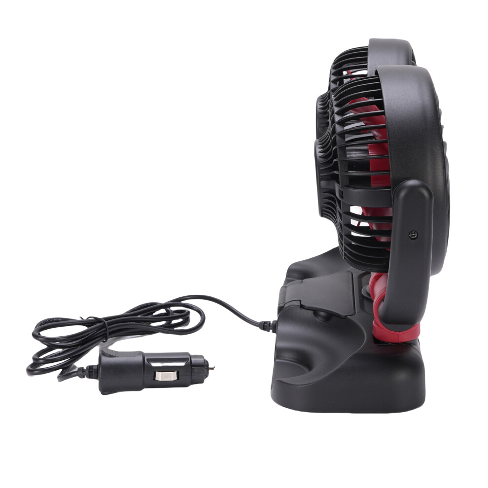 2-Speed Adjustable Portable Car Fan - Quiet Dual Head Rotatable, Fits Sedan/Suv/Truck 5081380653593