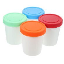 4pcs Ice Cream Containers with Lids, Freezer Safe Reusable Dessert Cups for Home and Shops