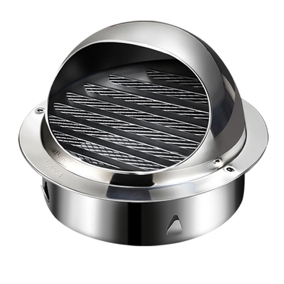 Stainless Steel Wall Vent Cap With Weatherproof Louver And Mesh For Hvac Exhaust 5.1 Inch 9187378096925