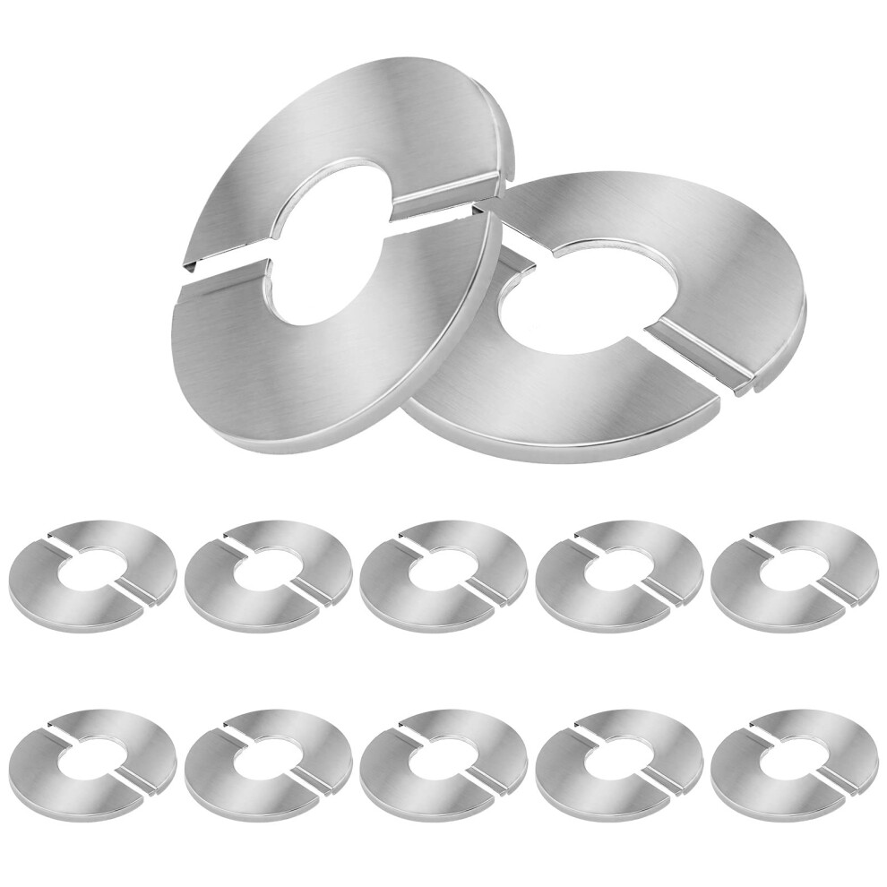 12 Pcs 304 Stainless Steel Escutcheon Plate 24Mm Chrome Split Pipe Flange Cover For Wall 9187378097434