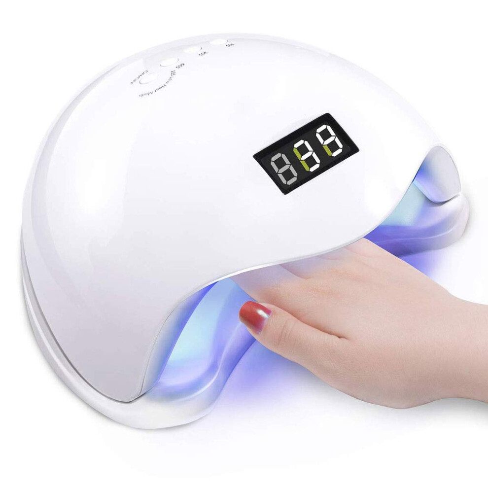 Light Gel Nail Lamp 48W With Timer And Auto Sensor, Professional Led Nail Dryer For Fast Curing