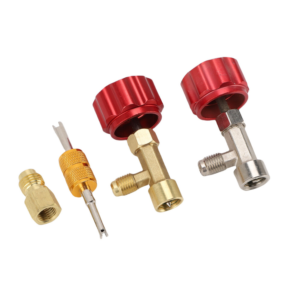 R134a Can Tap Kit Refrigerant Dispenser With Valve Core Remover Â Red 7891380654562