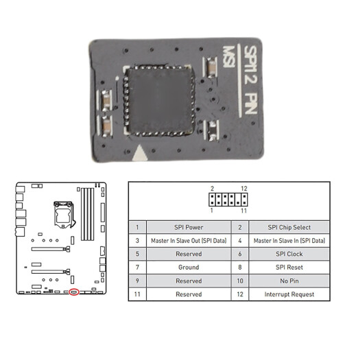 TPM 2.0 Sicherheitsmodul, 12-polig, 26-Pin SPI, Farbe: PCB 2