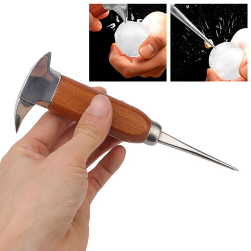 304 Edelstahl-Eisschlüssel mit Buchenholzgriff, Hand-Eisremover