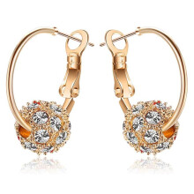 Trendy Design Stud Earrings with Micro Paved CZ Stone, Crystal Ball Fashion Jewelry Non Irritant Hypoallergenic Material, Stainless Steel Unisex Earri