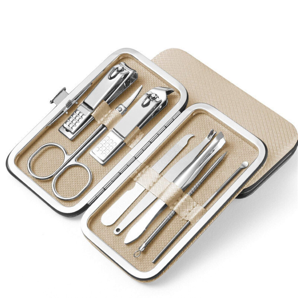 Gold Manicure Set Stainless Steel Pedicure Kit With Sharp Nail Clippers And Grooming Tools