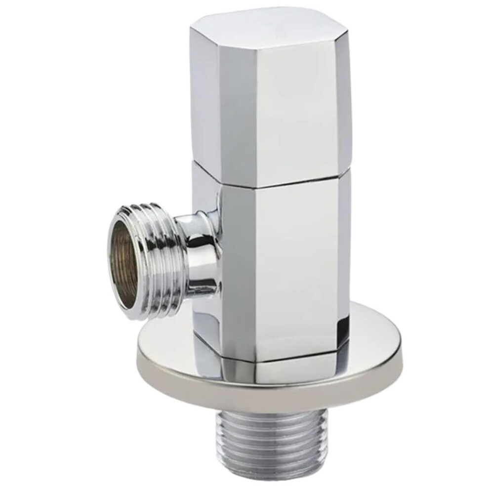 Angle Stop Valve 3Pcs G1/2 Stainless Steel Water Shut Off For Faucet And Toilet Hot Cold Wall Mount 9187378100660