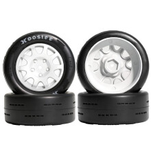 4pcs Rubber RC Car Tires and Wheels for 1:8 RC -Road Racing Car HPI WR8 HSP Hobao ARRMA Redcat Losi VRX