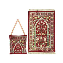 Muslim Prayer Mat with NonSlip Backing and Foldable Design for Ramadan Travel, Red