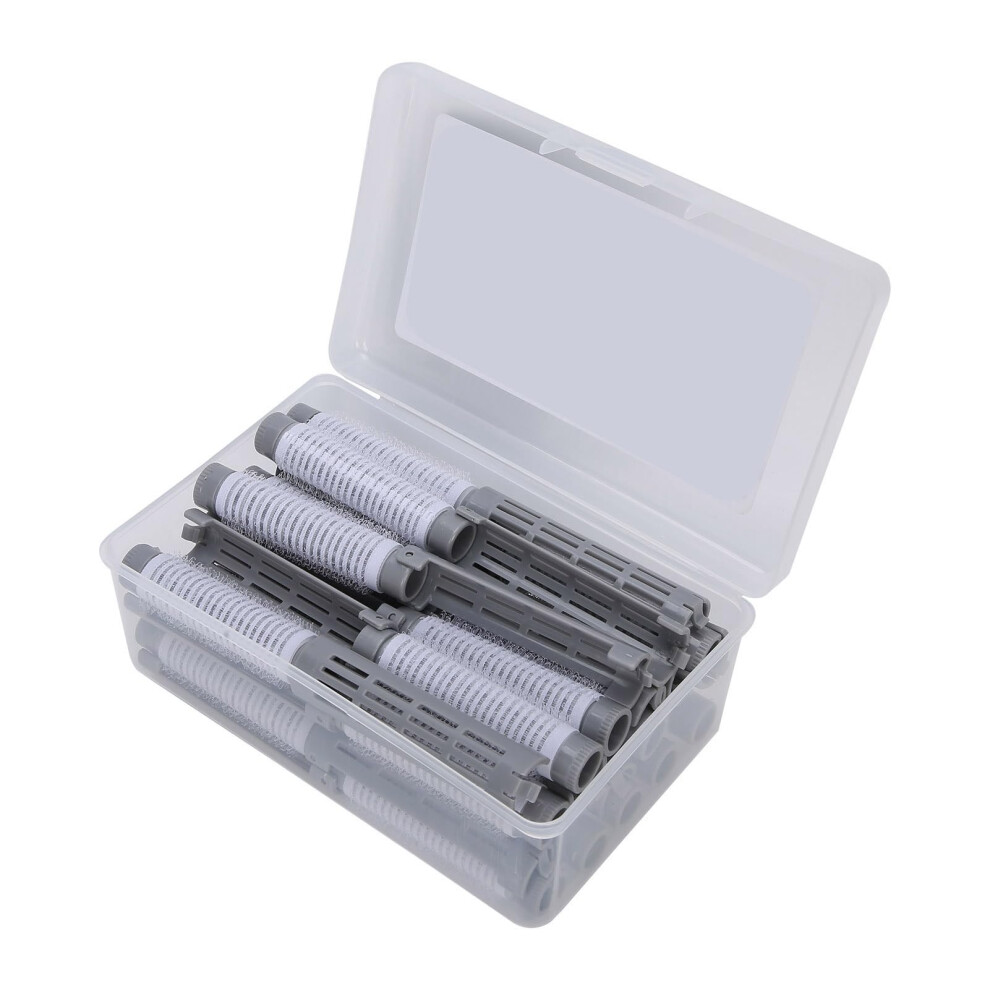 Grey 20Pcs Hair Curlers Set, No Heat Plastic Perm Rods For Uniform Curl Shaping,