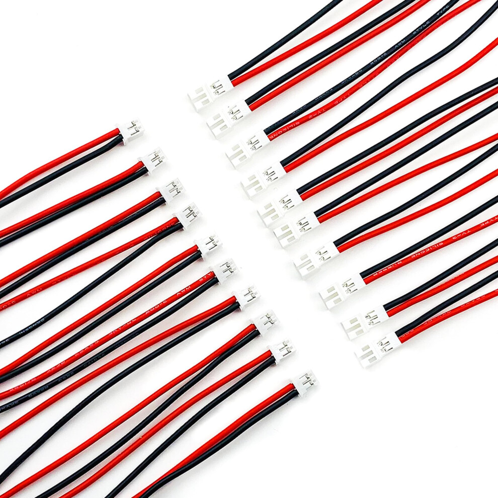 10Pairs Ph 2.0 2Pin Male Female Connector Cable 10Cm With Silicone Wire For Jst Battery Rc Models 9164114223081