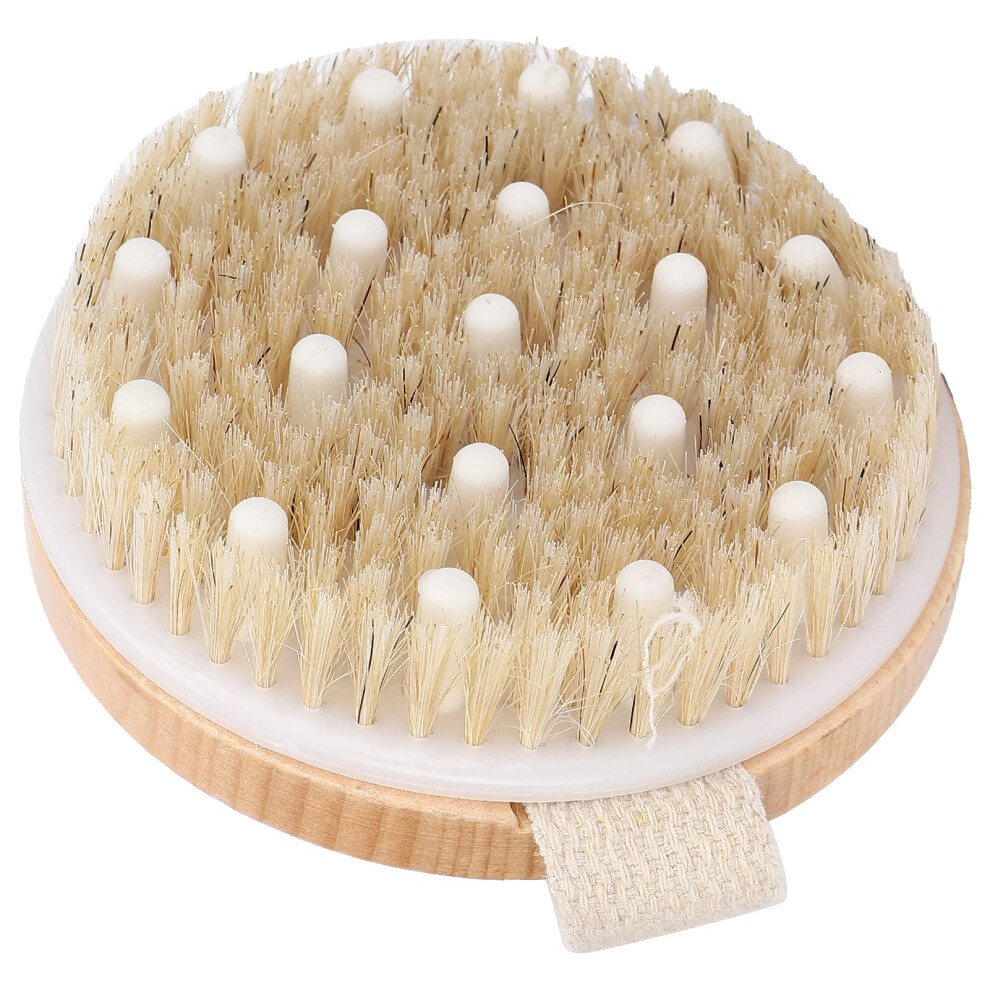 Dry Body Brush with Natural Bristles for Exfoliation, Lymphatic Massage and Improved Circulation