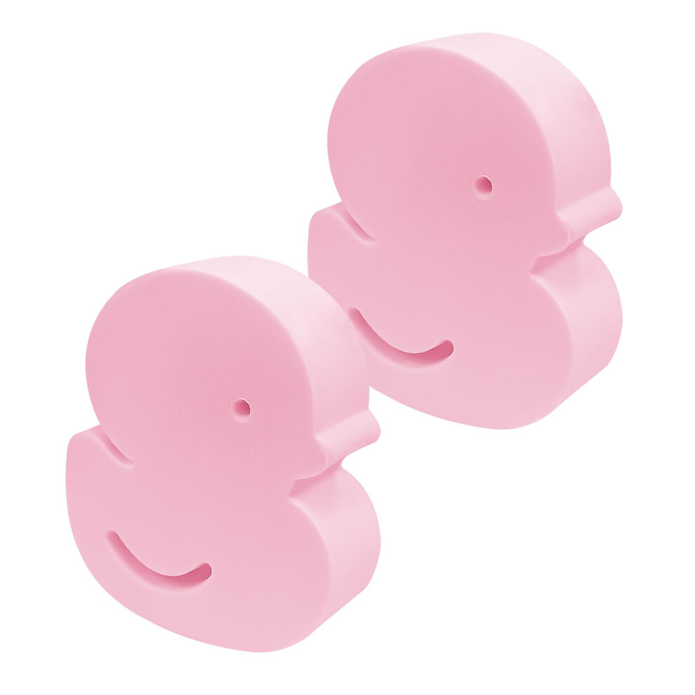Pink Soft Duck Shaped Bath Sponge For Adults, Gentle Exfoliating Shower Scrubber, Reusable