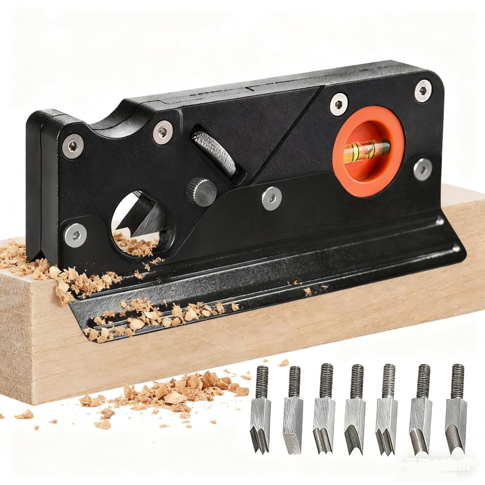 Woodworking Chamfer Plane Hand Corner Planer With Auxiliary Locator For Precise Edge Smoothing Black 9187378106266