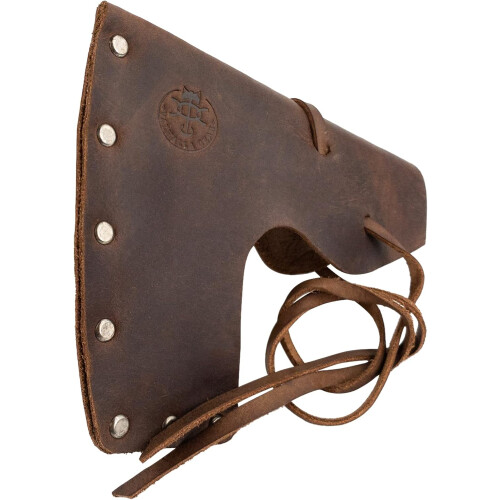 Leather Axe Sheath Full Grain Bourbon Brown Handmade WeatherResistant Blade Protector Camping 1