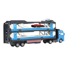 Camion de jouet Mega Hauler Bleu de 59,1 pouces avec circuit de course à éjection pour enfants