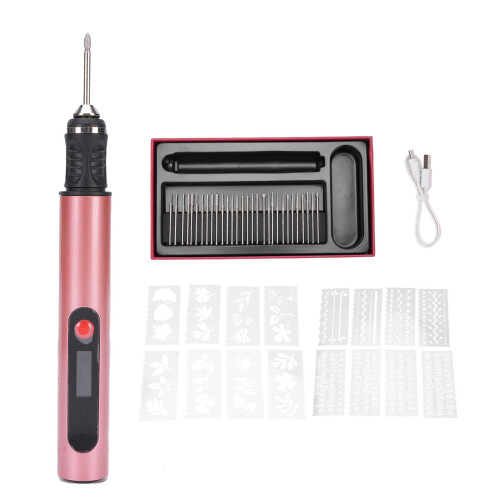 Roségoldener elektrischer Gravierstift 500mAh LCD Display 1