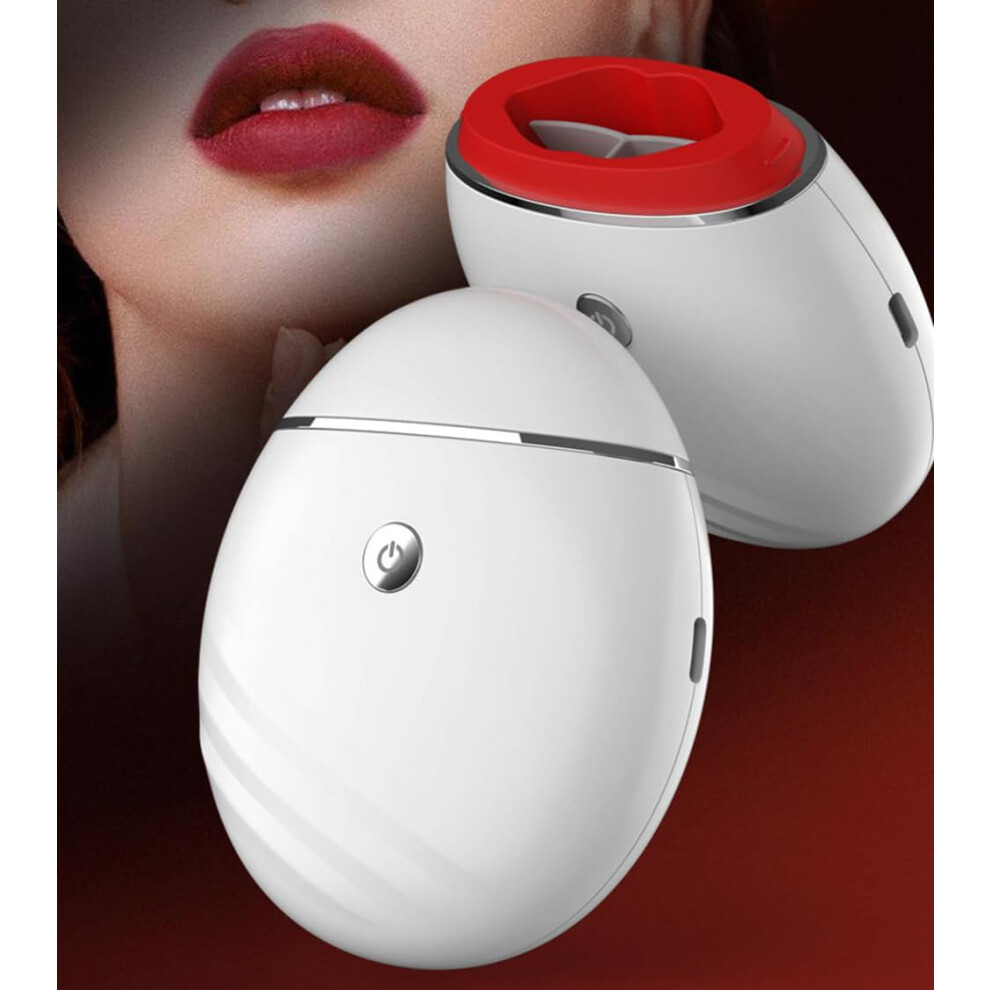 White Electric Lip Plumper With Adjustable Suction, Usb Rechargeable Lip Enhancer For Fuller Lips (White)