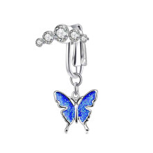 Modische Accessoires für Körperschmuck, kreatives Geschenk für Frauen und Männer: Bauchnabelpiercing mit Schmetterlingsmotiv im Öltropfen-Design
