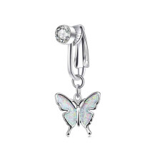 Orecchino a clip per ombelico con cartilagine forata, accessori alla moda a forma di goccia d'olio con zirconi, finto ombelico senza piercing