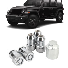 Wheel Lock Set with Key for JL JT 2018-2025 – Anti Theft Lug Nuts