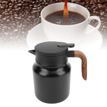1000ml vakuumisolierter Edelstahl-Teekanne mit Filter, mattschwarz