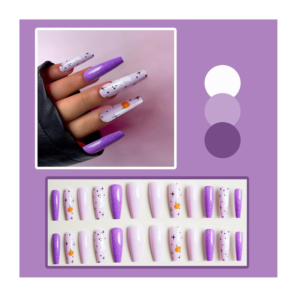 Almond Press on Nails Set Medium Christmas Design Glossy Long Fake Nails with SalonQuality Finish