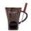 Ceramic Chocolate Melting Cup with Fork, 437g, Coffee Color 1