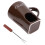 Ceramic Chocolate Melting Cup with Fork, 437g, Coffee Color 16
