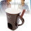 Ceramic Chocolate Melting Cup with Fork, 437g, Coffee Color 5