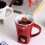 Ceramic Chocolate Melting Cup Mug with Fork, Red, 437g 8