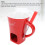 Ceramic Chocolate Melting Cup Mug with Fork, Red, 437g 3