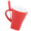 Ceramic Chocolate Melting Cup Mug with Fork, Red, 437g 15
