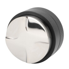 58mm Edelstahl-Kaffeeverteiler mit integriertem Federmechanismus, schwarz