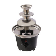 3 Tier Stainless Steel Chocolate Fondue Fountain with Fruit Plate and Fork for Parties and Weddings