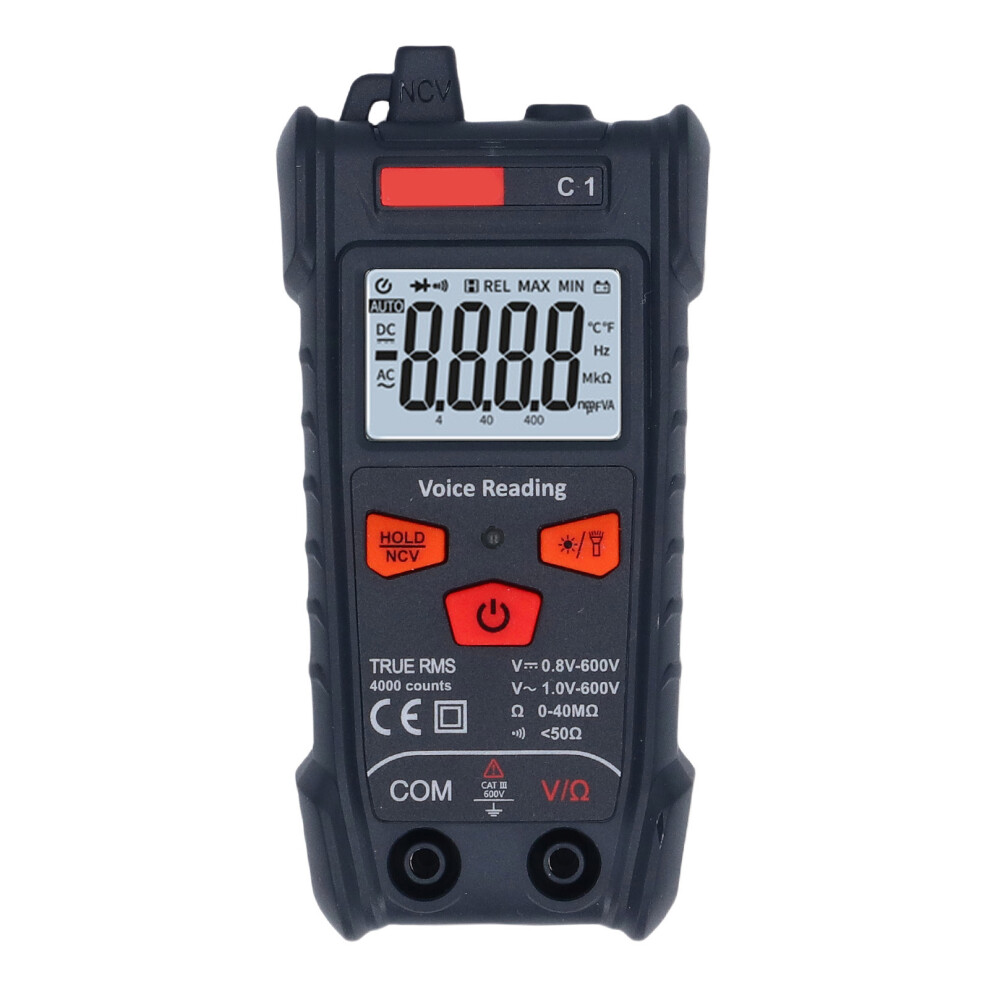 Digital Multimeter C1 4000 Counts Auto Ranging Volt-Ohm Tester, 123X60x28mm 7901380666332