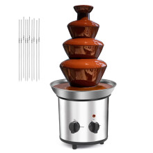 Chocolate Fountain 4Tier Stainless Steel Electric Fondue Set 54oz Large Capacity for Parties