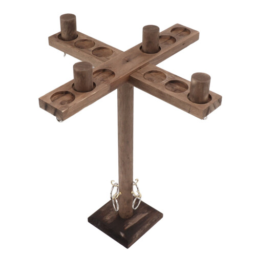 Fast Paced Wooden Hooks Ring Game for 4 Players Interactive Party Bar Fun 1