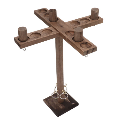 Fast Paced Wooden Hooks Ring Game for 4 Players Interactive Party Bar Fun 2