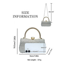 Women'S Evening Clutch Bag - Sparkling Rhinestone Satin Lined Handbag for Parties and Weddings Silver