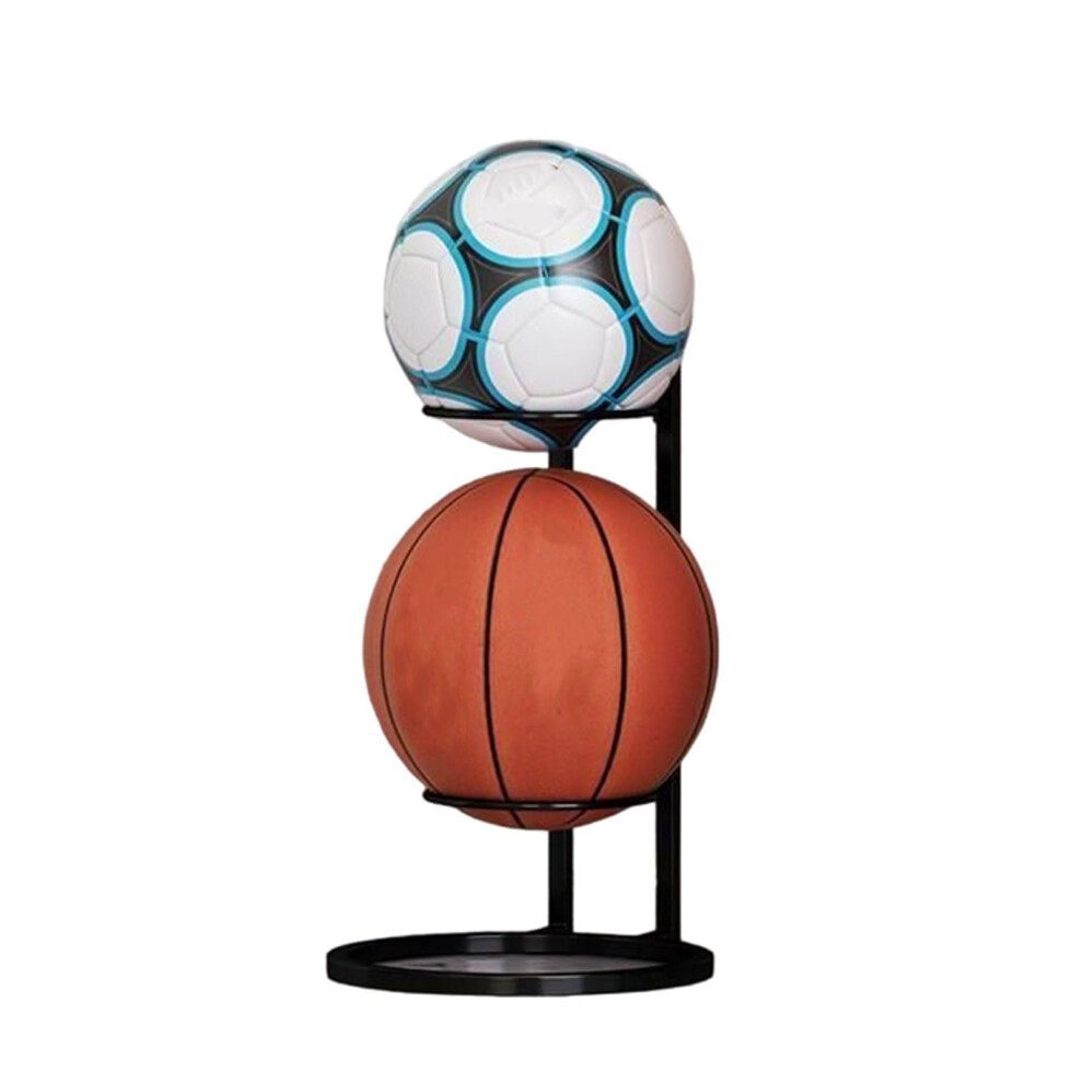 Metal Sports Ball Storage Rack 2Tier Vertical Organizer For Basketball Football Volleyball Garage 9187378117088