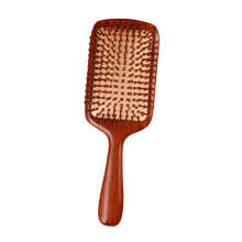 Wooden Paddle Hair Brush with AntiTangle Bristles and Scalp Massage Cushion for All Hair Types