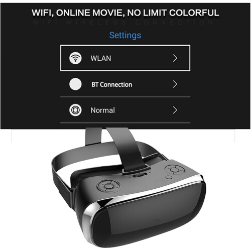 VR Headset with 2K Display, 3D Virtual Reality Glasses, WiFi, Black 2