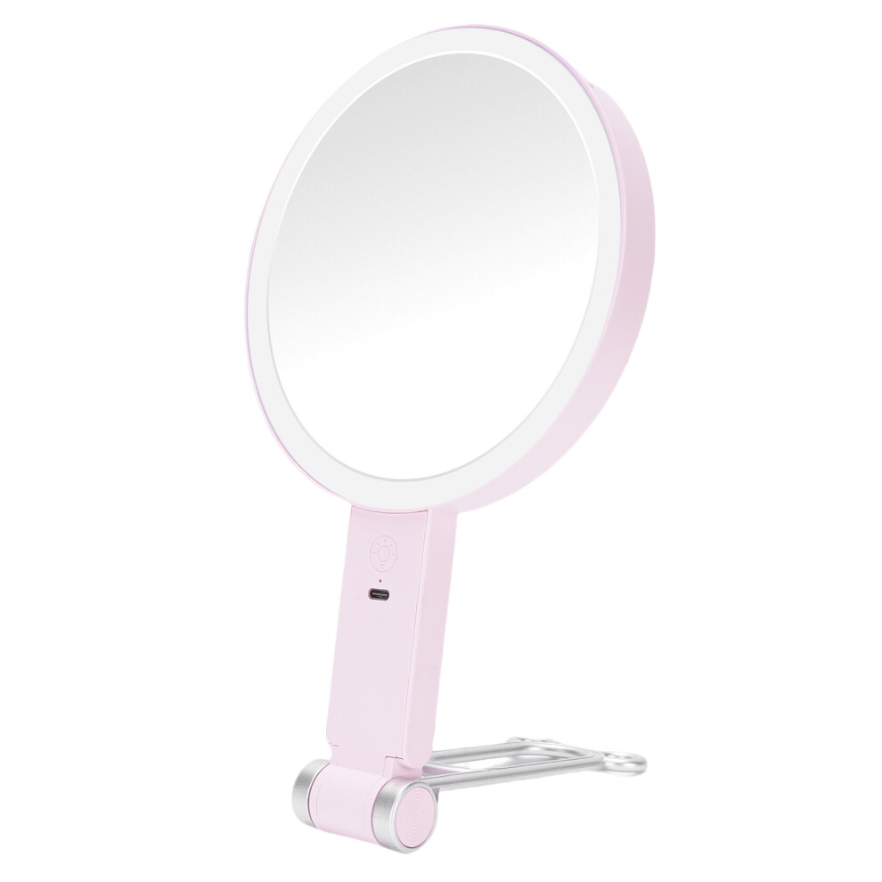Lighted Double-Sided 1X/30X LED Makeup Mirror, Rechargeable Pink
