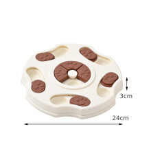 (Pentagonal white) Dog Puzzle Toys Slow Feeder Interactive Increase Puppy Iq Food Dispenser Slowly Eating Nonslip Bowl Pet Cat Training Game