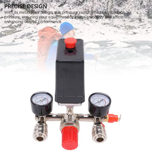 175PSI Vertical Air Compressor Pressure Switch with Regulator & Gauges 2