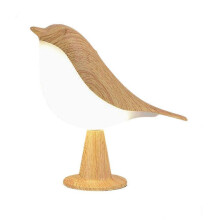 (Wood) 2 in 1 Aroma Lumibird Lamp Diffuser,3 Color Temperature Small Bird Table Lamp