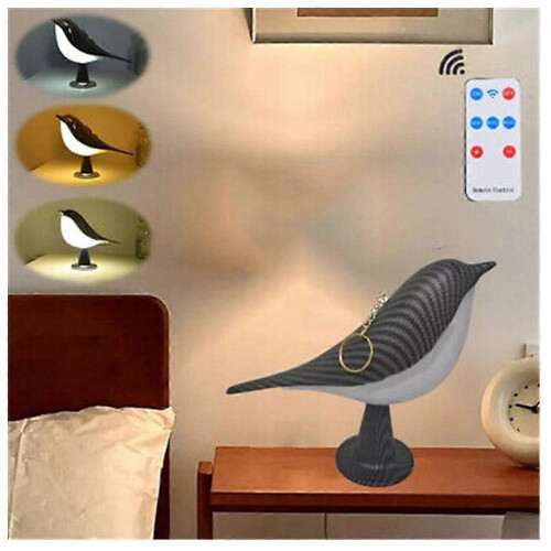 (Black) 2 in 1 Aroma Lumibird Lamp Diffuser,3 Color Temperature Small Bird Table Lamp
