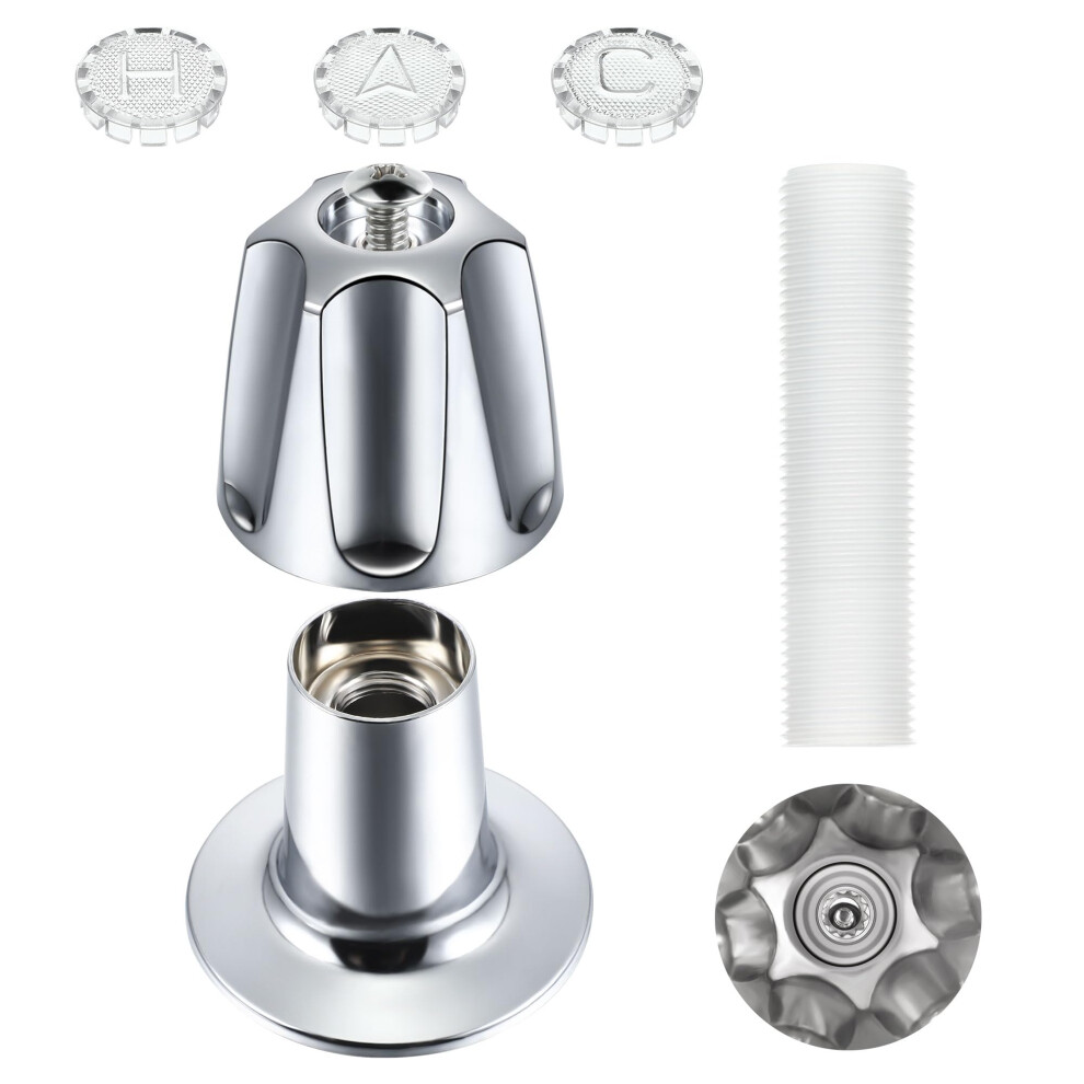Shower Handle Replacement Kit With Hot Cold Diverter, Polished Chrome Faucet Knob Set For Pfister 9187378118467
